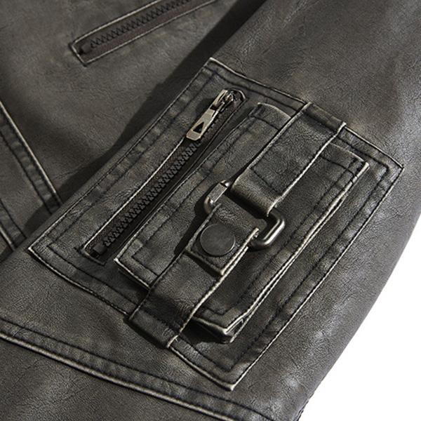 Mens Leather Jackets  Winter  Casual Motorcycle PU Jacket Biker Leather Coats European Windbreaker Genuine Leather Jacket