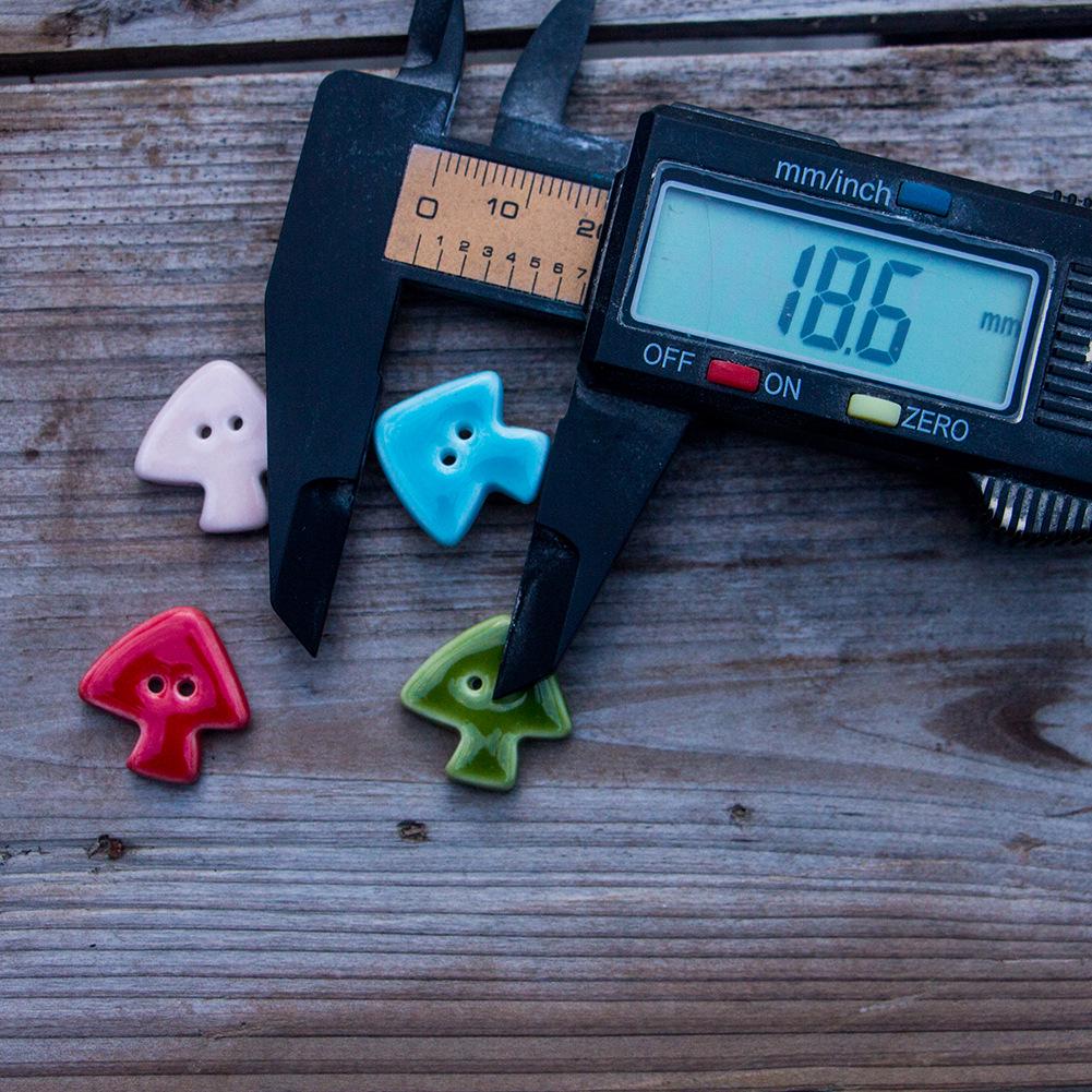 Handmade Colorful Small Mushroom Ceramic Buttons