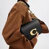 Coach Idol 21 Gold Logo Magnetic Closure Leather Crossbody Shoulder Bag Small Women bags Black CW648-B4BK