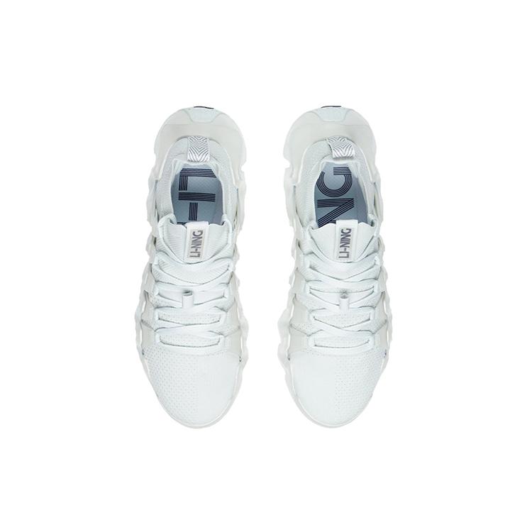 New LiNing Phantom Stab Cushioning Anti Slip Wear Resistant Breathability Low Top Sports Casual Shoes Men's Frost White AZGS031-4