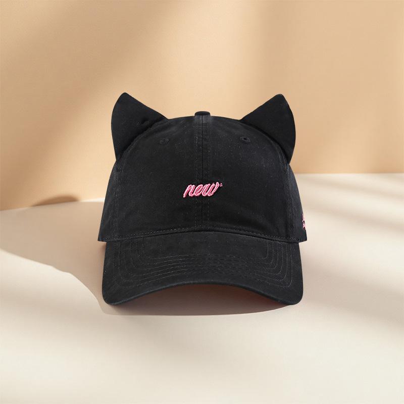 

Cute cartoon cat ears baseball cap women s fashion Korean version of the face small visor student versatile cap M（56-58cm）