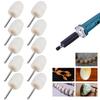 10pcs 0.6in Wool Grinding Head Portable Polishing Buffing Tools for Jewelry Jades Metal Glass