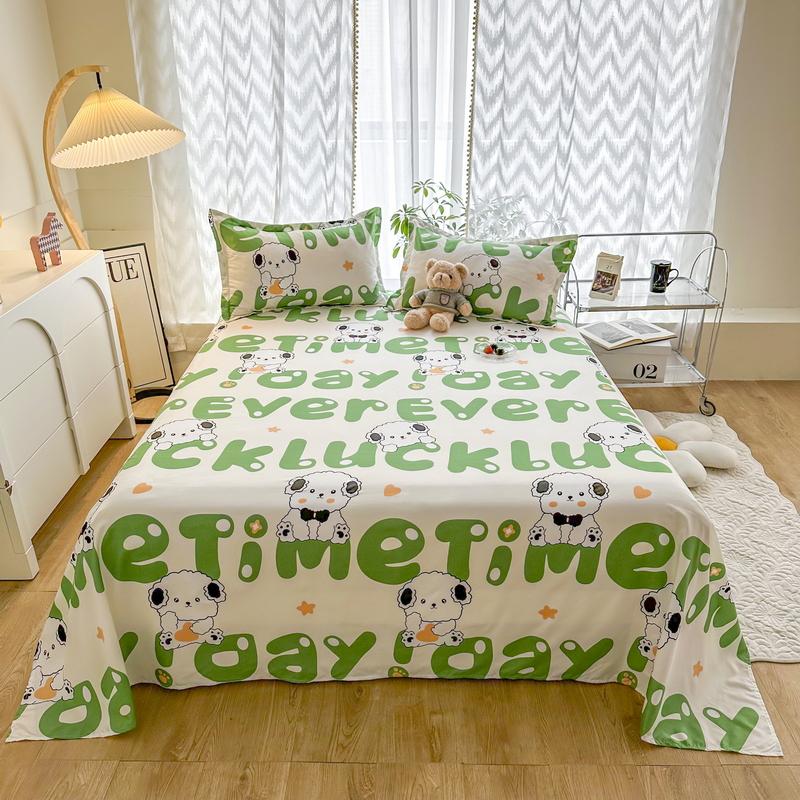 Niedliches Milchkuh Spannbettlaken Einzelbett King Cartoon Bauernhoftier Bettlaken Set für Mädchen Teenagerzimmer Dekor Kawaii Bettbezug mit 2 Kissenbezügen