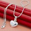 Charm Solid Small Heart Pendant Necklace 16-30 Inch Snake Chain For Women Wedding Charm Fashion Jewelry