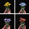 Handcrafted Glass Flowers Crystal Flower Figurine for Desk and Shelf Decoration Home Decors Piece