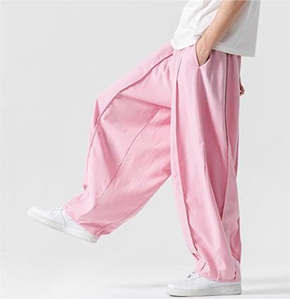 East Rain Wide-Leg Baggy Pants, Sarouel Pants, Solid Color, Lightweight, Loose Fit, Easy-Dress Pants, Plus Sizes, Men's, SEW516