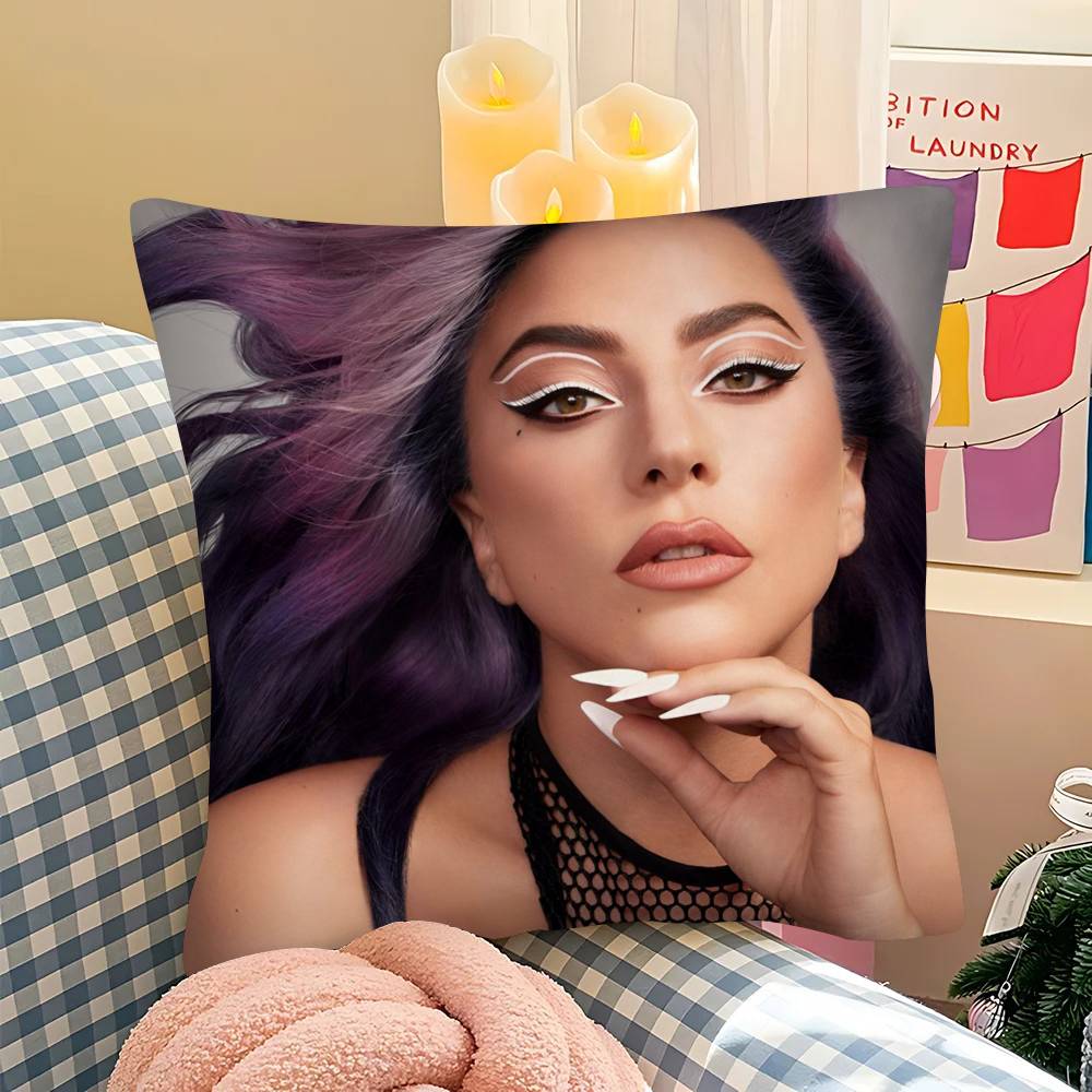 Singer L-Lady Gaga Mayhem Pillow Case Square Pillow Bedroom Sofa Leisure Comfort Cushion Car Living Room Home Decoration