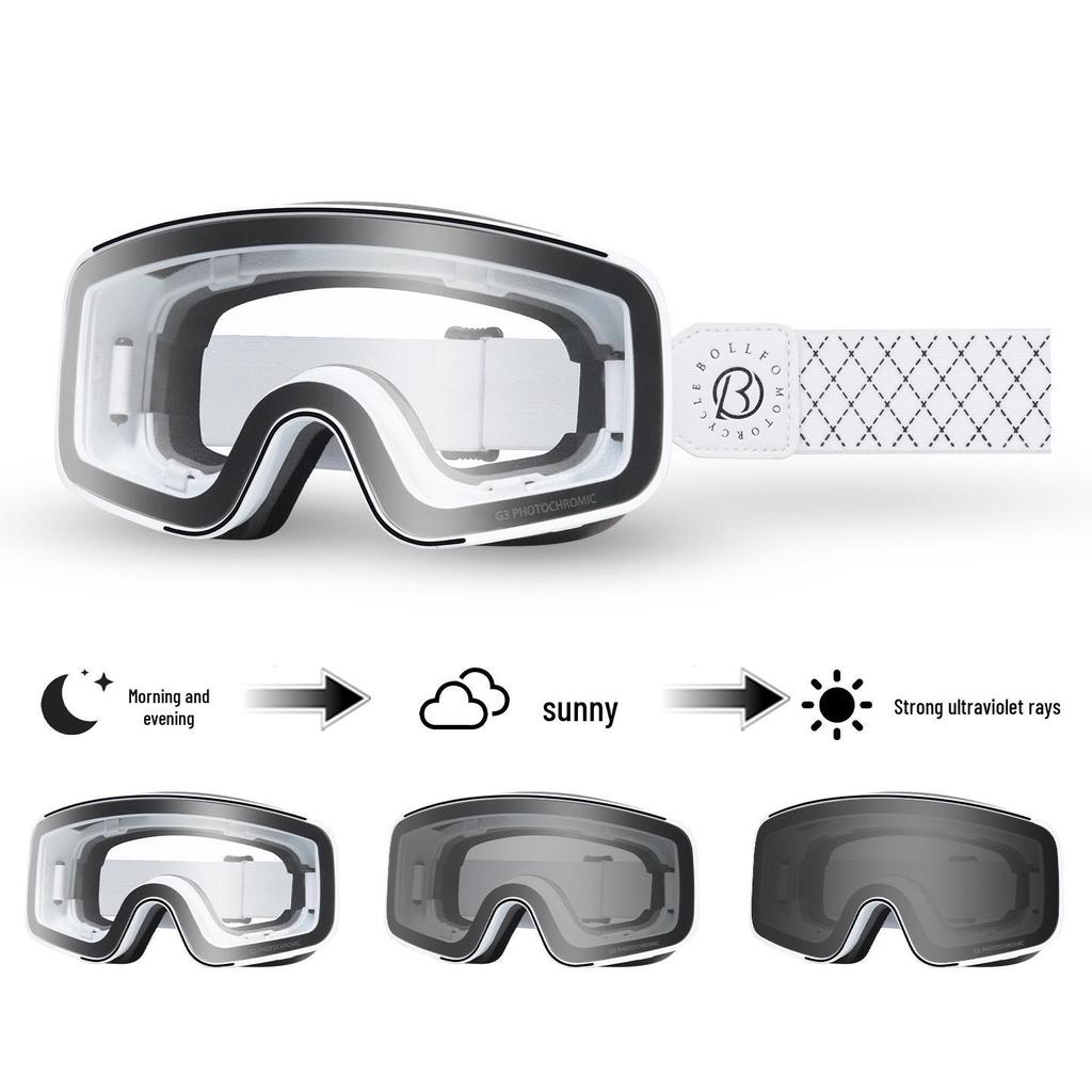 Smart Color-Changing Anti-Fog Polarized Motorcycle Goggles with Wind, Sand, and UV Protection
