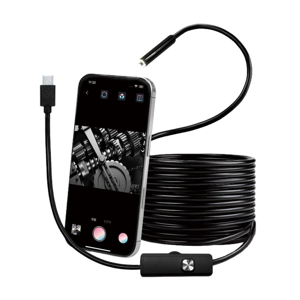 YAMAZEN Scope Snake Microscope Endoscope Smartphone 2 5m Dustproof SC-Y501 Camera, Camera, Camera, Camera, Compatible, Approx. Megapixels, Cable,