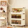 Foldable Plastic Storage Cabinet Bedroom Kitchen Bathroom Multi-Layer Shelf Unit No Assembly Required