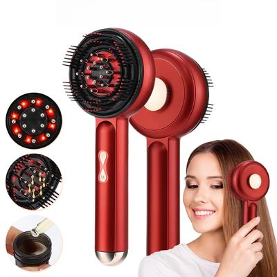 Electric Scalp Massager Comb with Red Light Therapy for Hair Growth Anti Hair Loss Rechargeable Oil Applicator Nourishing Care