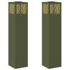 Solar LED Path Light 2 Pcs Olive Green Cold Rolled Steel