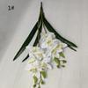 One Artificial Cymbidium Orchid Branch Two Forks 3D Print Latex Phaenopsis Flower