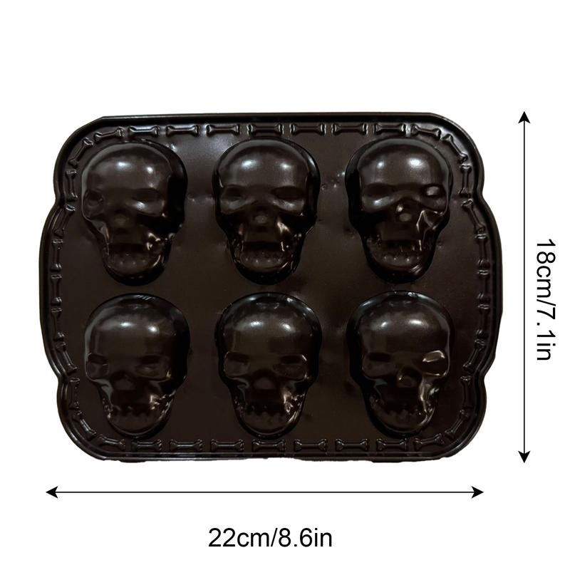 3D Skull Baking Cake Mold Halloween Molds Metal DIY Skeleton Cake Mold Safe Baking Sheets Realistic Kitchen Baking Tray Tool
