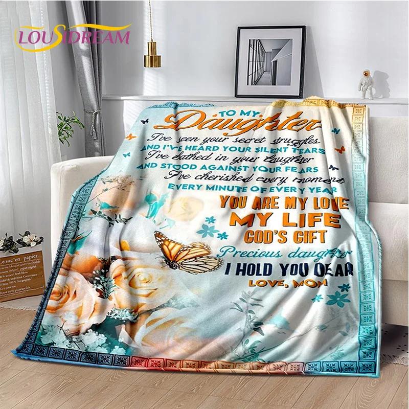 29 Style New Gift To My Son Daughter Grandedaughter Letter  Blanket,Soft Throw Blanket for Home Bedroom Bed Sofa Picnic Cover