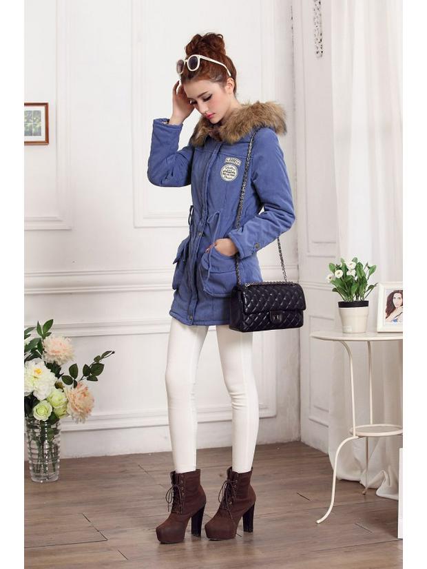 Manteau long à capuche en laine d'agneau style coréen grande taille pour femme - Hiver 2023