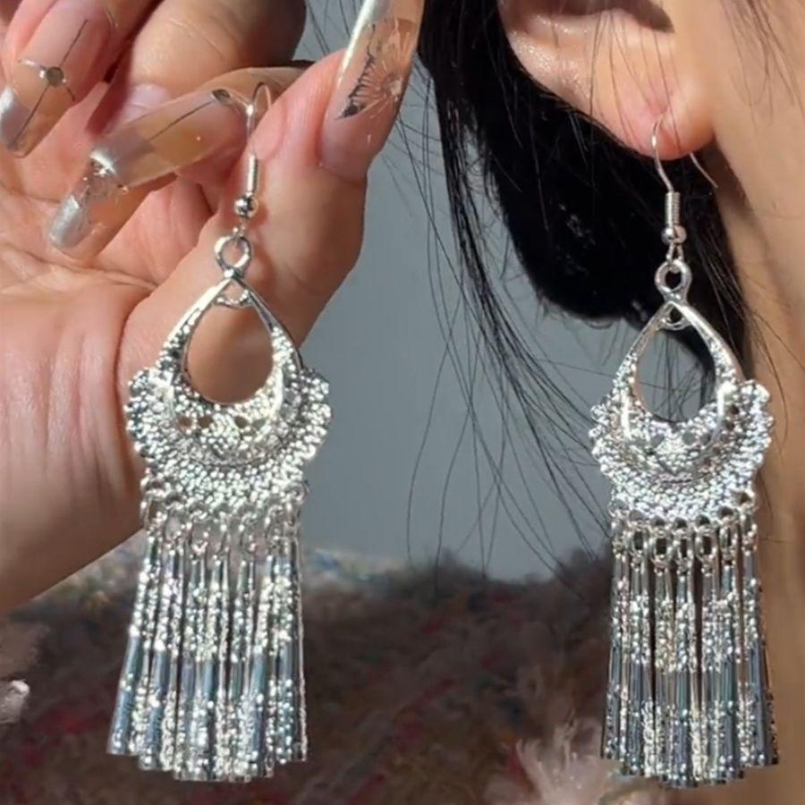 

Серьги Palace Metal Color Hollowed Out Flower Rhinestone Retro для женщин Shell Ethnique Alloy Style Jewelry Earring Gifts