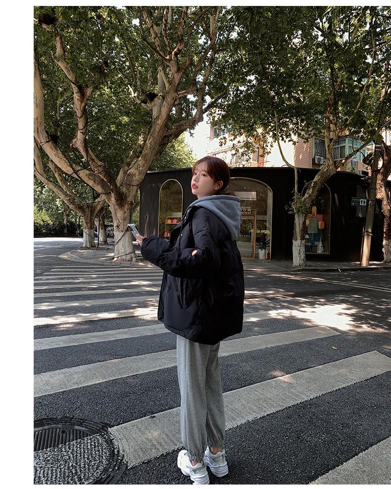 2024 Winterjacke aus verdickter Baumwolle im koreanischen Stil mit Kapuze für Damen