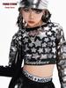 Girls' Jazzy Crop Long-Sleeve Top & Pants Set - Children's Street Dance Costume