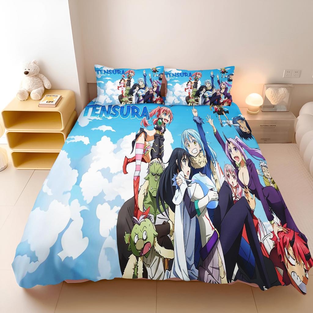 That Time I Got Reincarnated As a Slime Rimuru Ranga Anime Duvet Cover Set Soft Bedding Set Pillowcase Home Bedroom Decoration