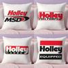 Logo H-Holley Cushion Cover Plush Fabric Soft Double-Sided Printed Invisible Zipper Sofa Pillow Case Home Decor