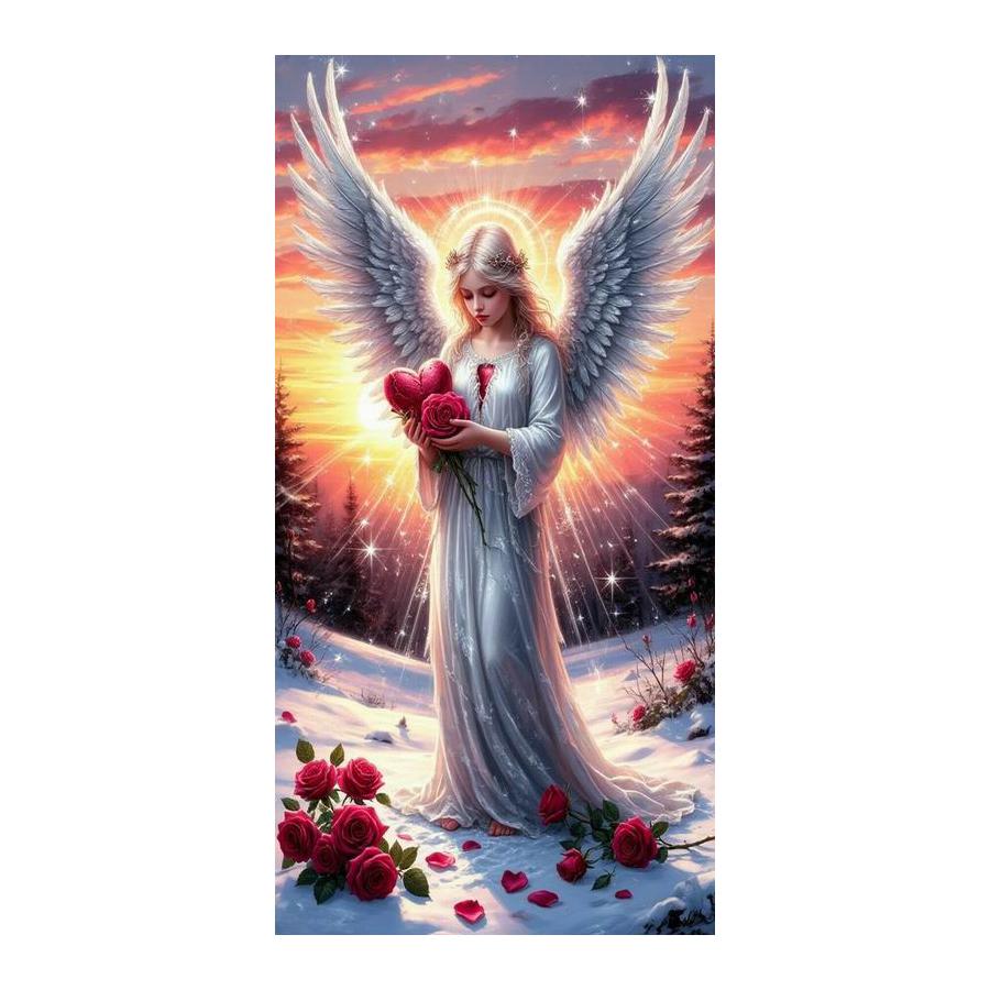 

Angel Rose Large Size Diamond Painting New Collection Flowers Diy Full Drill Rhinestone Embroidery Mosaic Cross Stitch Kits Square drill 30x60cm