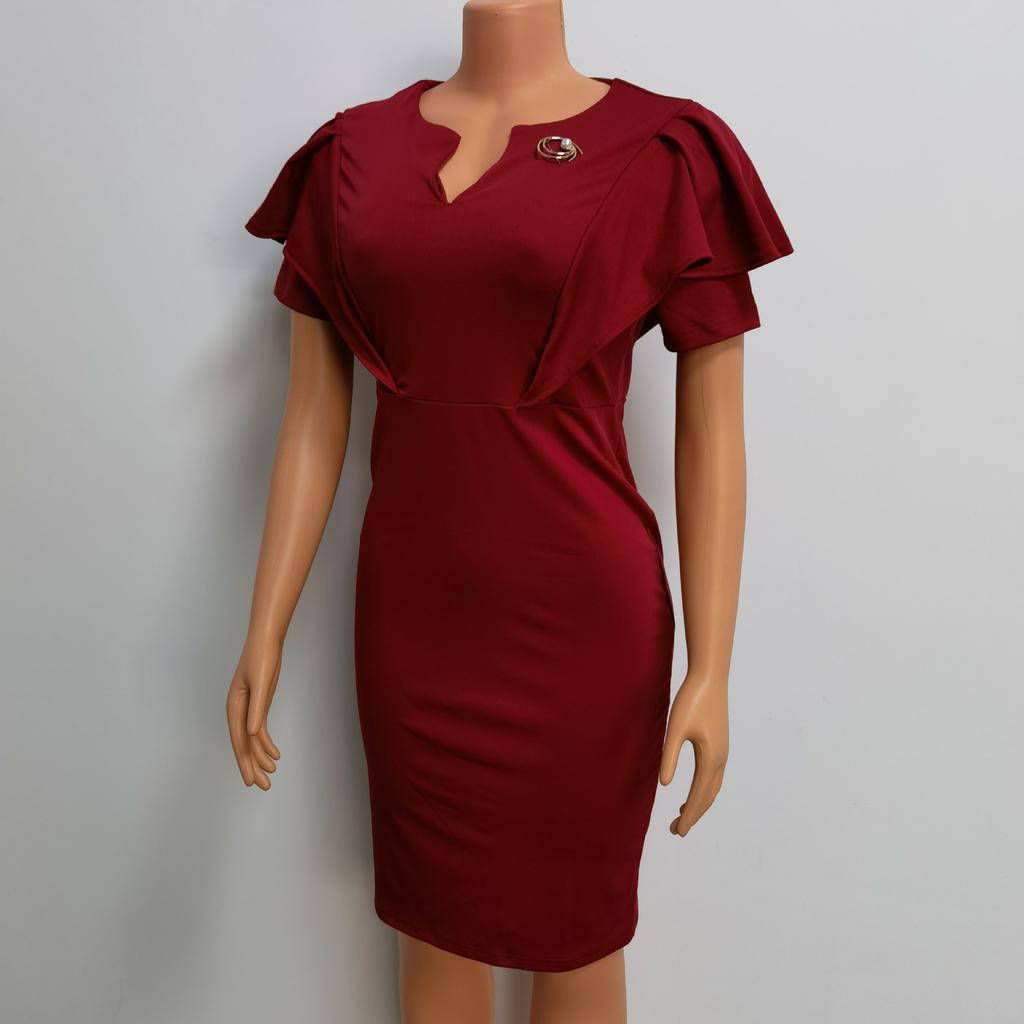 Black clothing new solid color casual dress temperament commuter hip dress