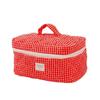 Gestepptes Rot Kariertes 3-teiliges Make-up-Taschen-Set mit Clutch mit großem Fassungsvermögen