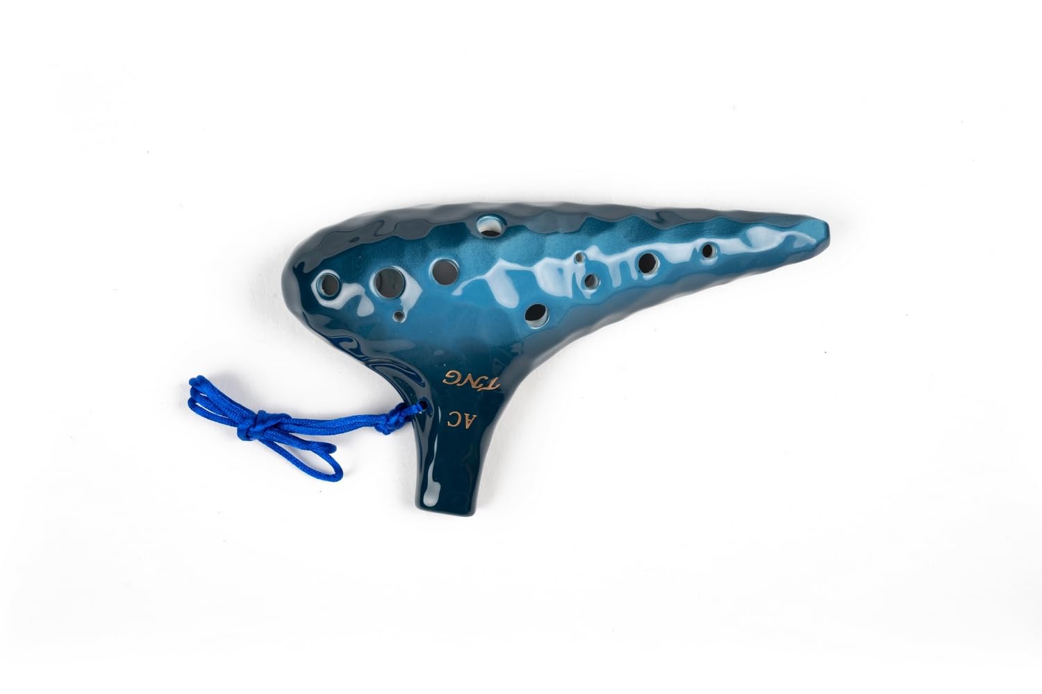 

TNG Ocarina Musical Instrument Luxury Ocarina Wind Instrument Glaze Finish Sea Wave Pattern [Alto/C Key/AC/12 Holes/Emerald] (with Strap) (Blue) синій