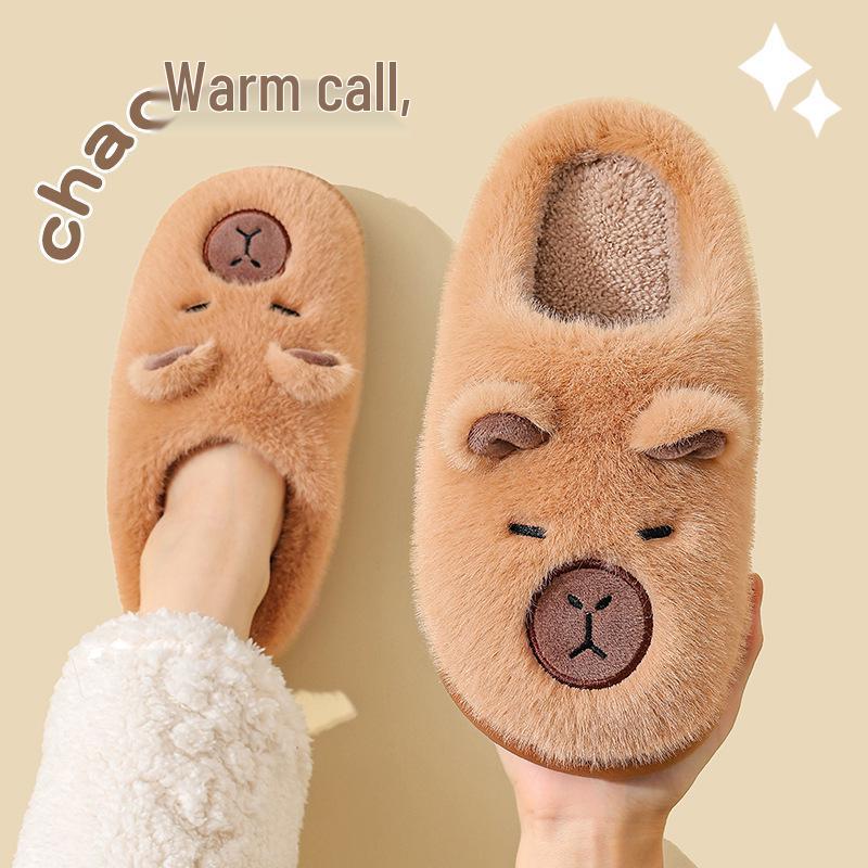 Capybara Cotton Slippers – New Winter 2025 Plush Home Slippers for Men & Women, Cute & Warm for Autumn and Winter.