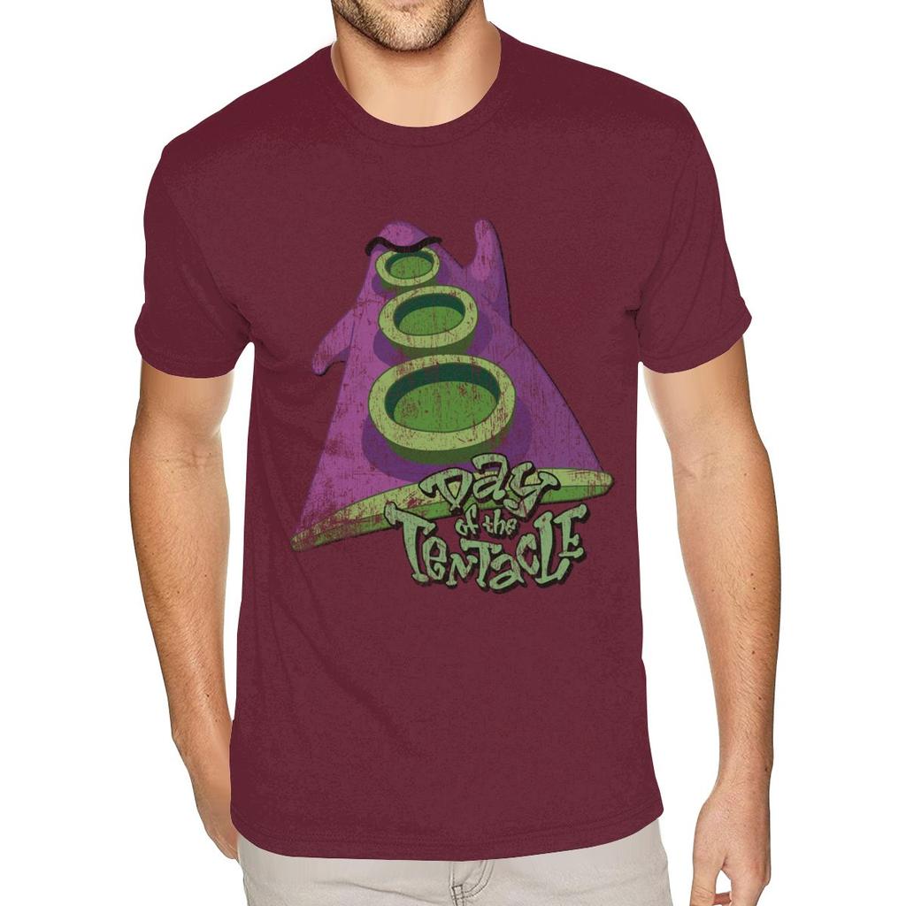 3D Printed Day Of The Tentacle (Distressed) Tees Custom Short Sleeve Valentine's For Men Small Size Black T-shirts