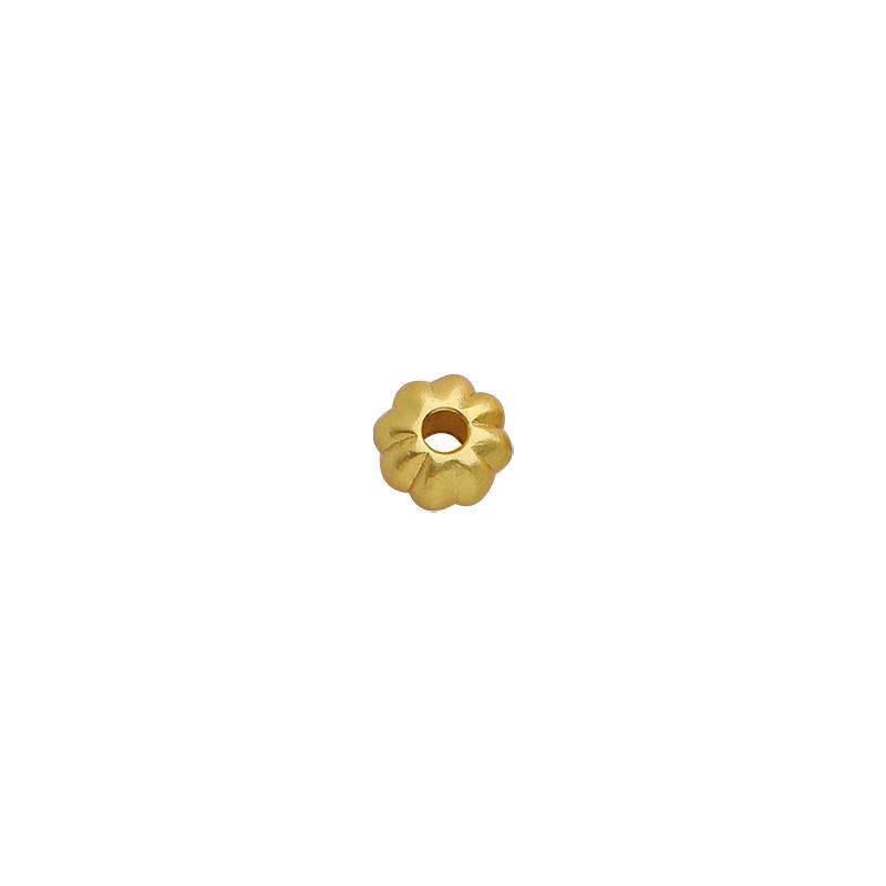 Gold-Plated Pumpkin-Shaped Spacer Beads, Silver Lantern & Flat Melon Ribbed Beads for Handmade Accessories