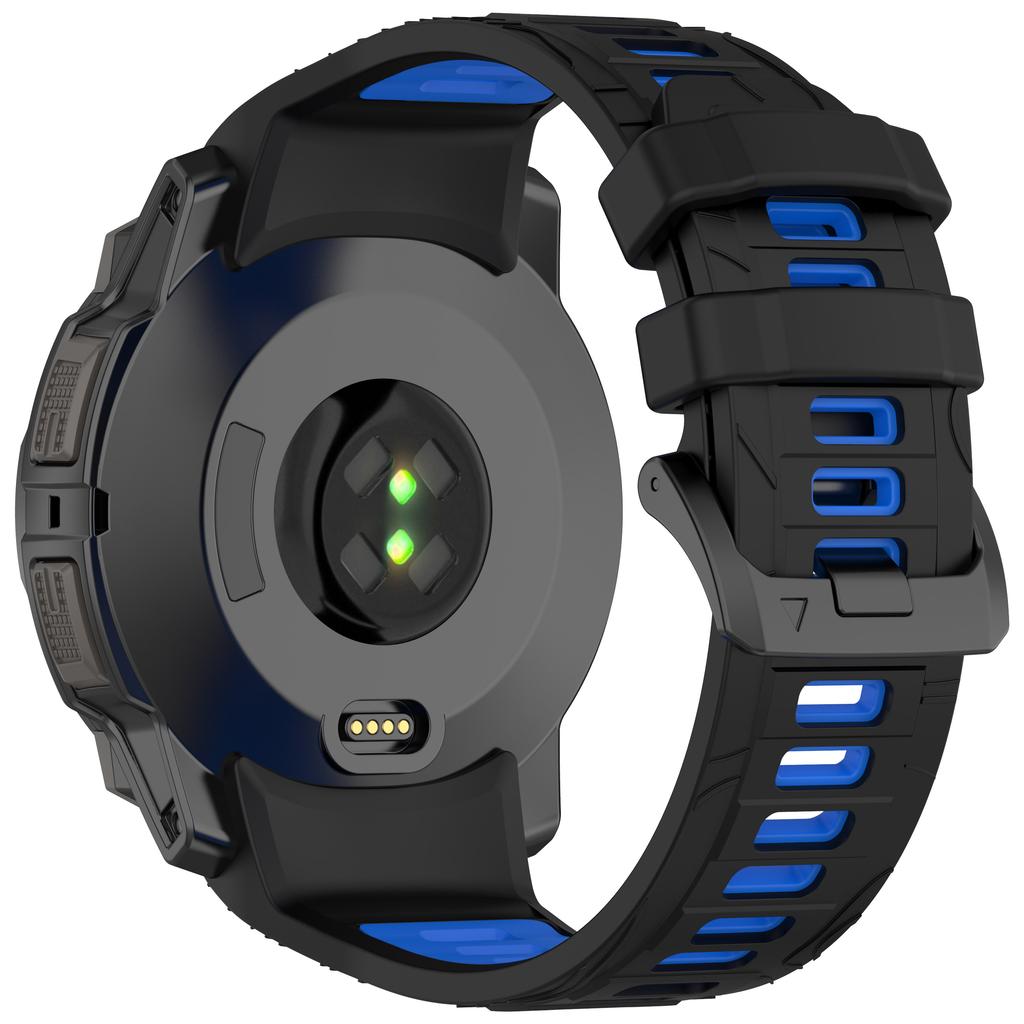 For Garmin Instinct 3 Solar 45mm/AMOLED 45mm Watch Band 22mm Dual Color Silicone Replacement Strap