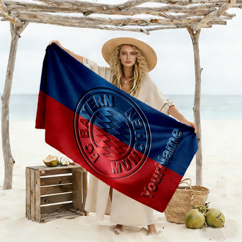 Asciugamano da Spiaggia Personalizzato Bayern Monaco Asciugatura Rapida Morbido Microfibra Adatto per Sport Viaggi Nuoto Yoga Bagno Spiaggia e Piscina