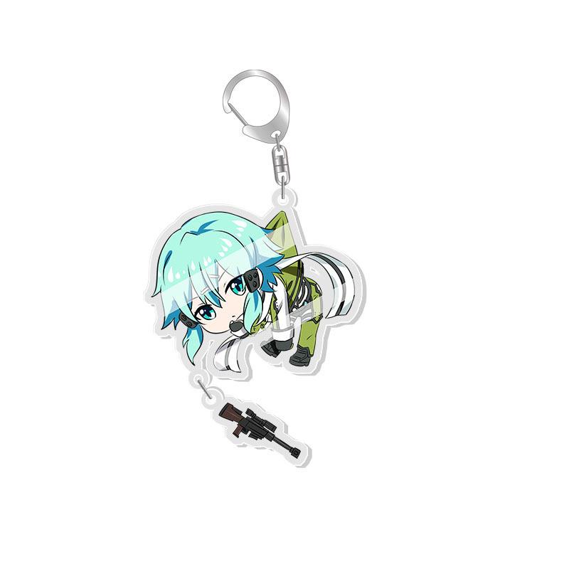 Sword Art Online Acrylic Keychain: Asuna, Sinon, Kirito Anime Charm