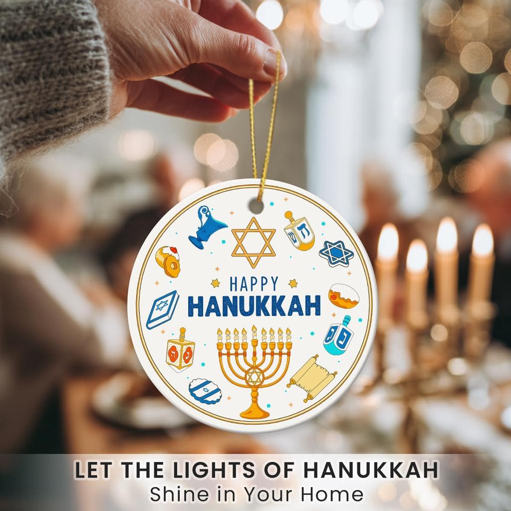 Hanukkah Ornaments 2025 - Happy Hanukkah Ornament for Tree, Je Home Decor, Chanukkah Gifts for Women, Men, Friend, Family, Coworker
