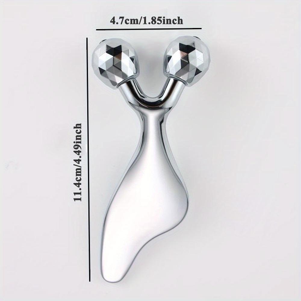 2-in-1 Gua Sha Massage Tool & 3D Facial roller V Metal facial scraping massager for skin lifting and facial massage
