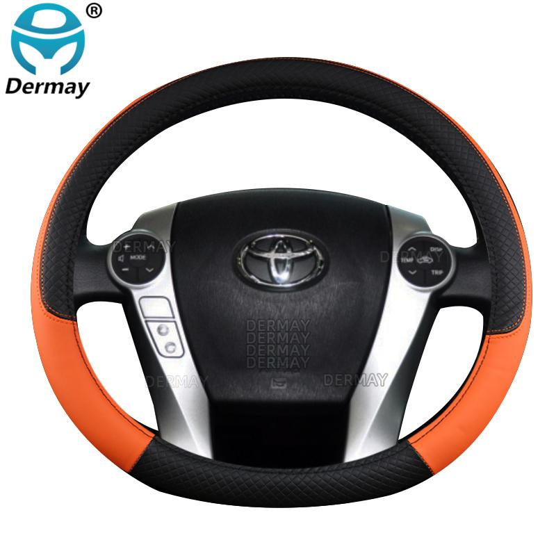 for Toyota Prius 30 20 Prius V Prius C Prius Prime Car Steering Wheel Cover PU Leather Non-slip Auto Accessories