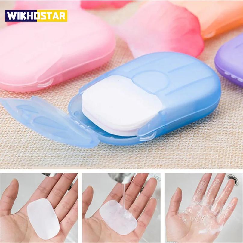 Portable Soap Paper Disposable Travel Camping Mini Cleaning Soaps for Washing Cleaning Hand for Outdoor Hiking Outdoor Supplies