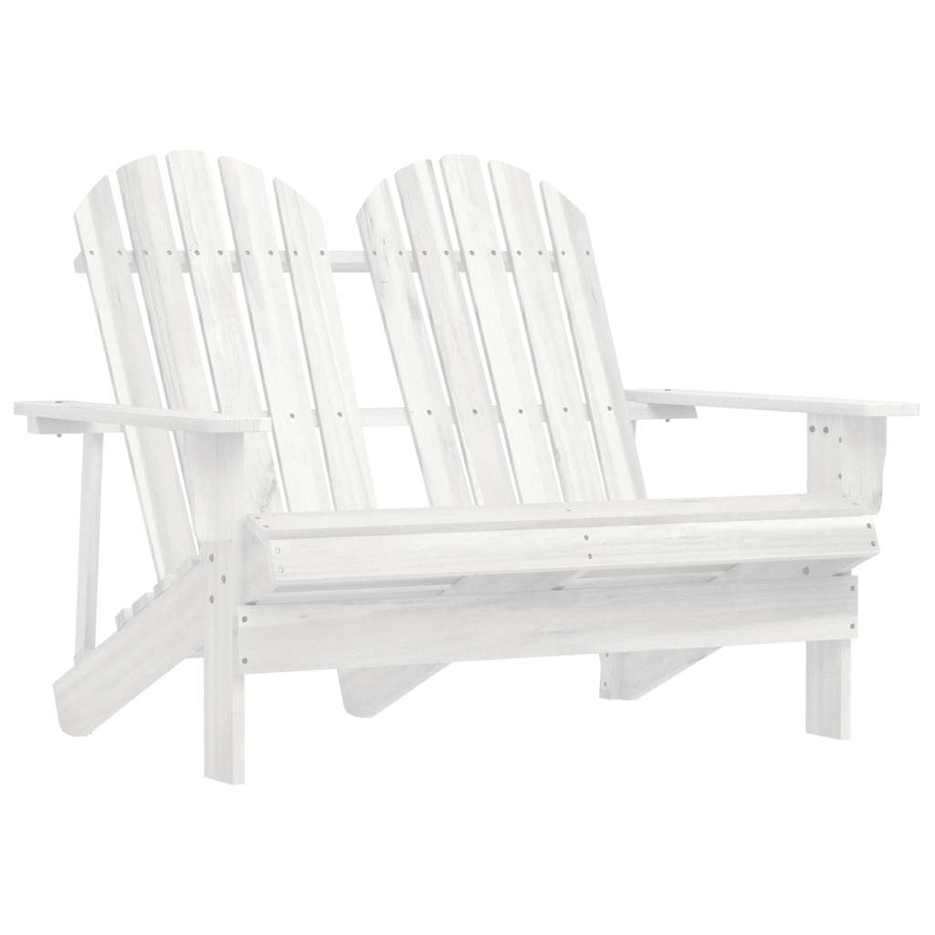 vidaXL 2-Sitzer Adirondack-Gartenbank Massivholz Tanne Weiß anti-blitz weiße