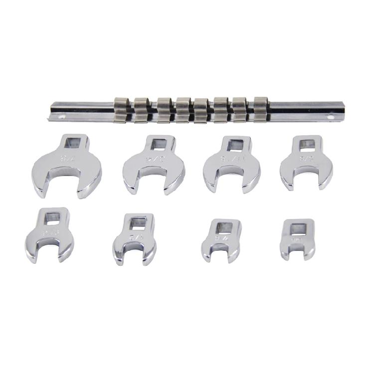 3/8” Drive Crowfoot Wrench Set 8 Pcs Carbon Steel Metric Repair Tool 10-22mm