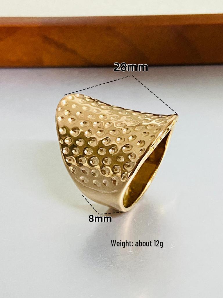 Europäischer & Amerikanischer Stil 18K Edelstahl Tropfglasur Ringe – Unregelmäßig, Kreativ, Nicht verblassender Schmuck.