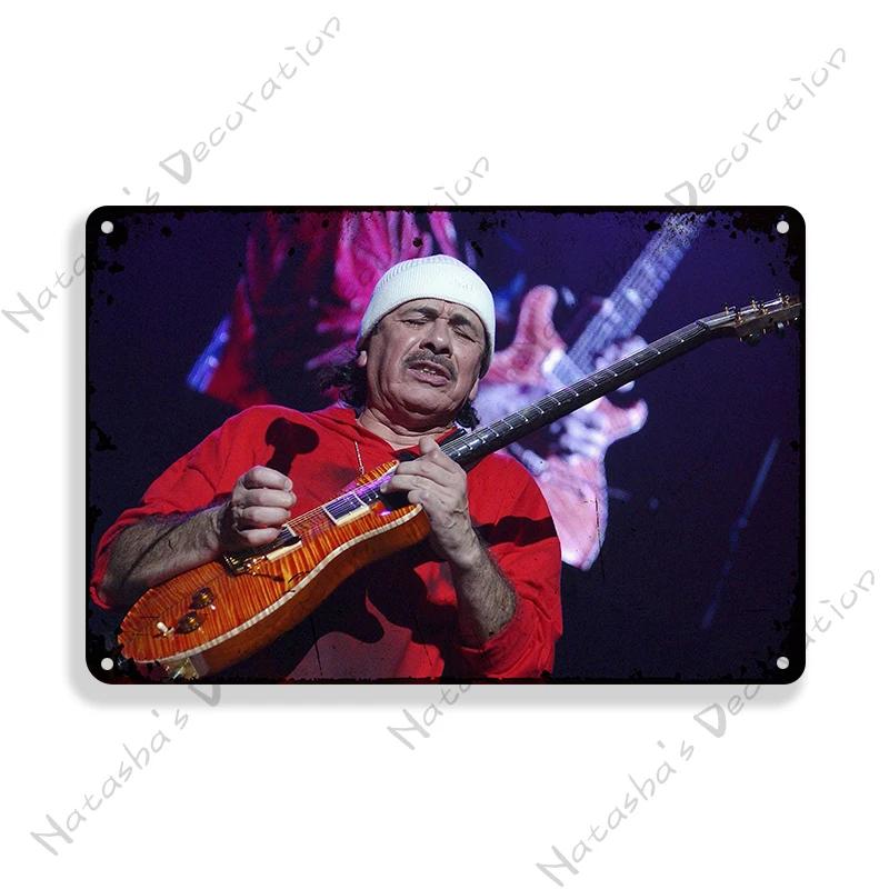 Santana Vintage Poster Music Metal Tin Sign Rock Band Metal Sign Decorative Sign Bar Pub Garage Metal Plate Retro Metal Plaque