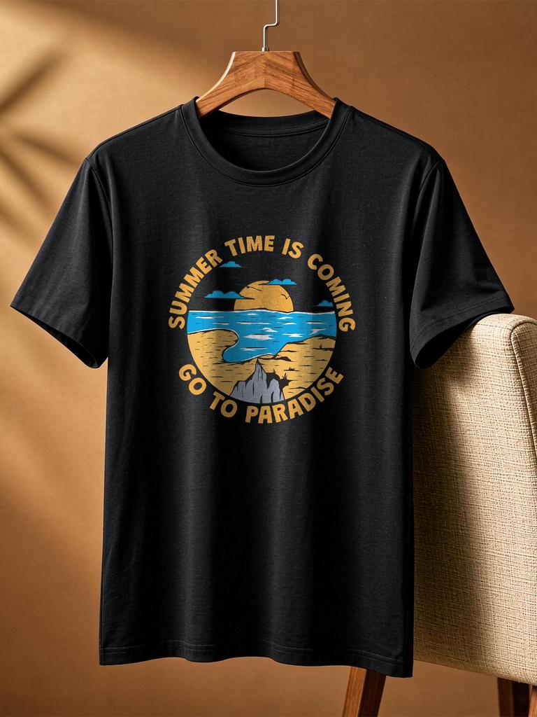 Summer Casual Printed T Shirts for Men Women Outdoor Loose Soft Fashion Tee Tops