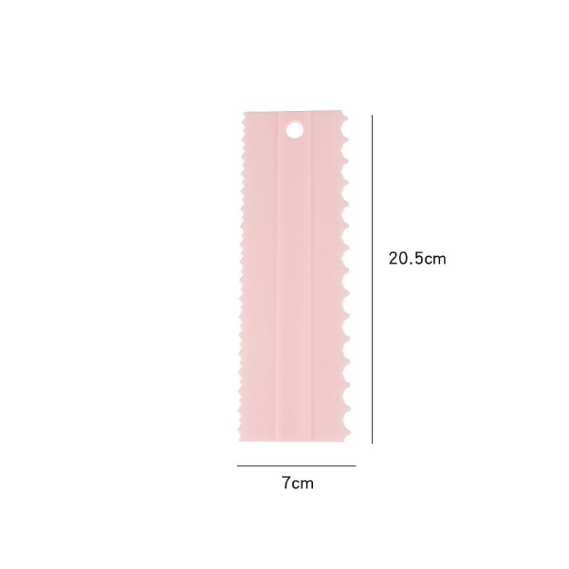 4PCS/Set Plastic Double Sided Tooth Cake Scraper Pattern Cream Scraper DIY Baking Tools Baking Accessories