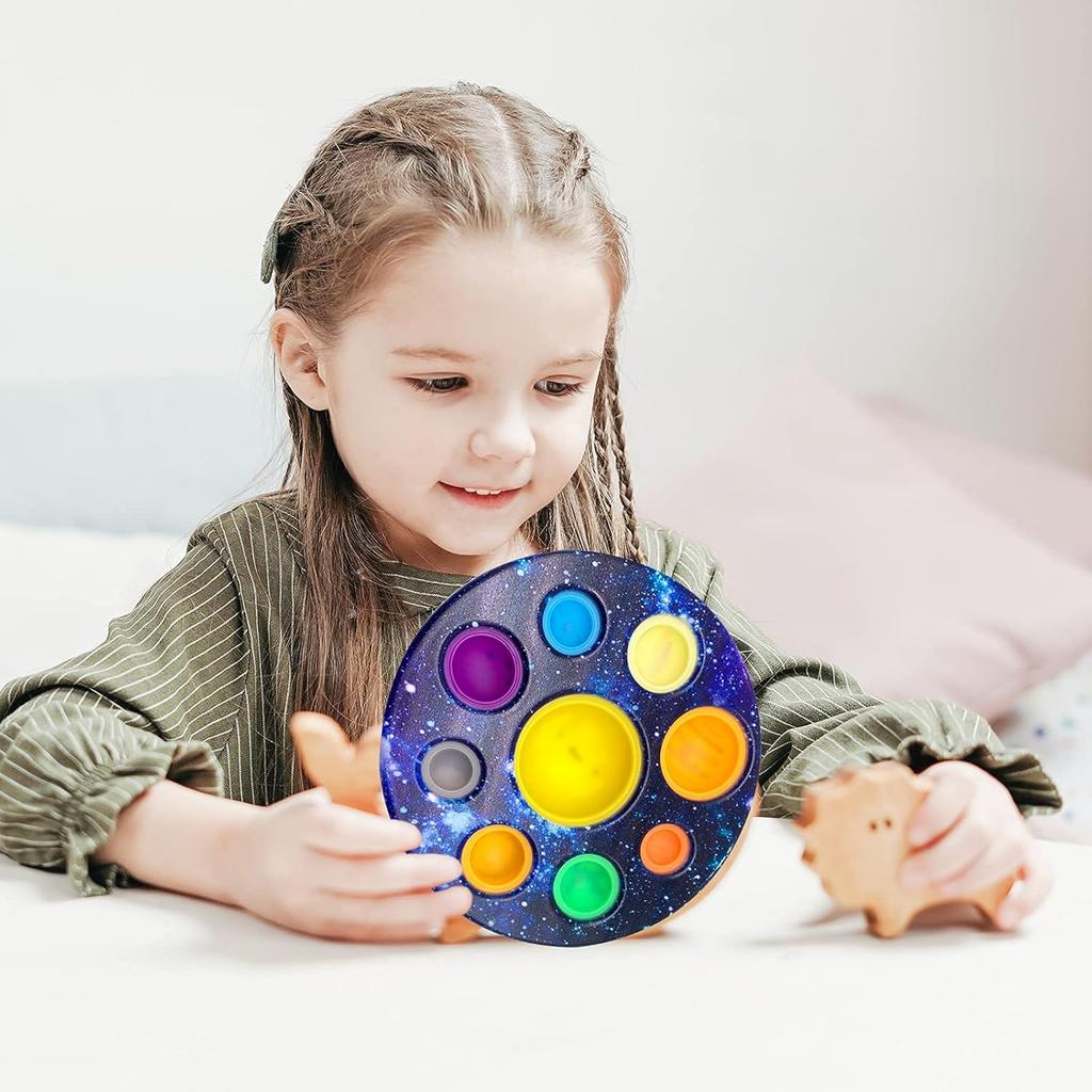 Eight Planet Cave Bubble Push Sensory Fidget Toy, Galaxy Cave Digits,Autistic Simple Sensory Anxiety Relief Big Cave,Bubble Early Education Tools Toys