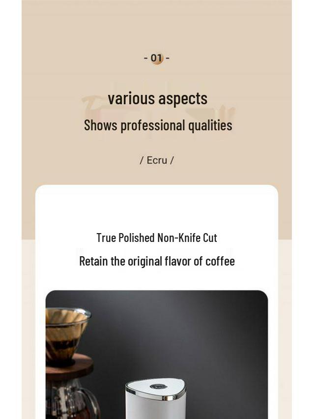 Electric Coffee Bean Grinder - Portable Hand-Crank Coffee Maker, Small Automatic & Household Use