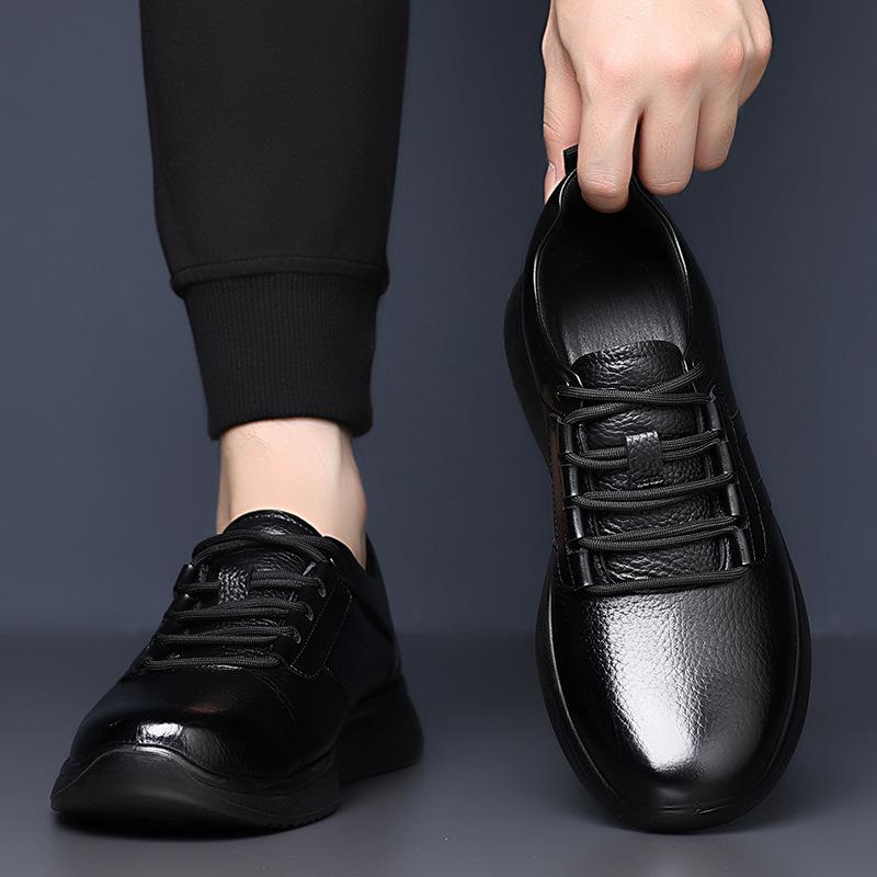 Men's shoes autumn and winter first-layer casual men's fashion breathable soft-soled casual leather shoes men
