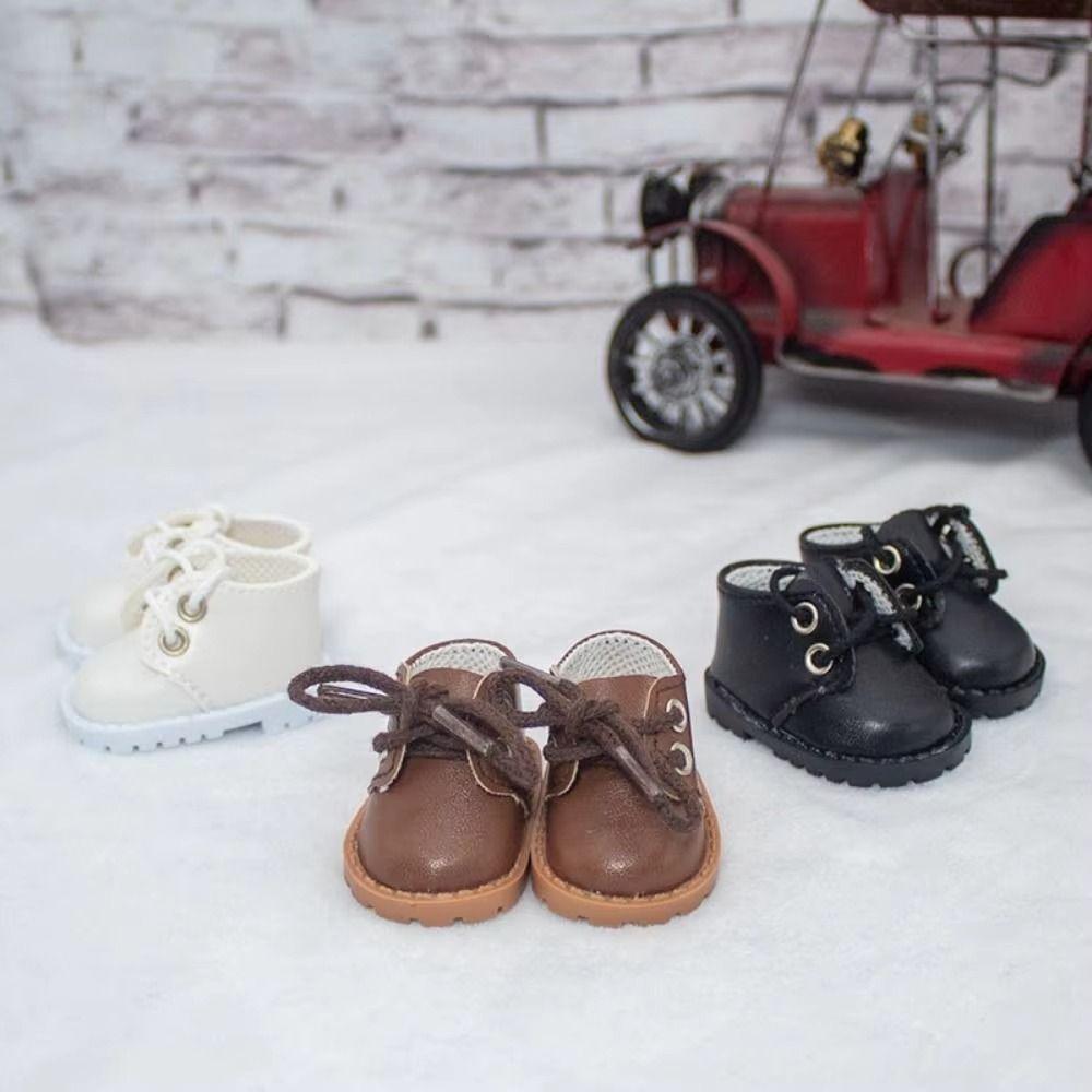 1Pair Doll Shoes 20cm Cotton Doll Shoes Mini EXO Doll Boots BJD Doll PU Shoes Children Toys