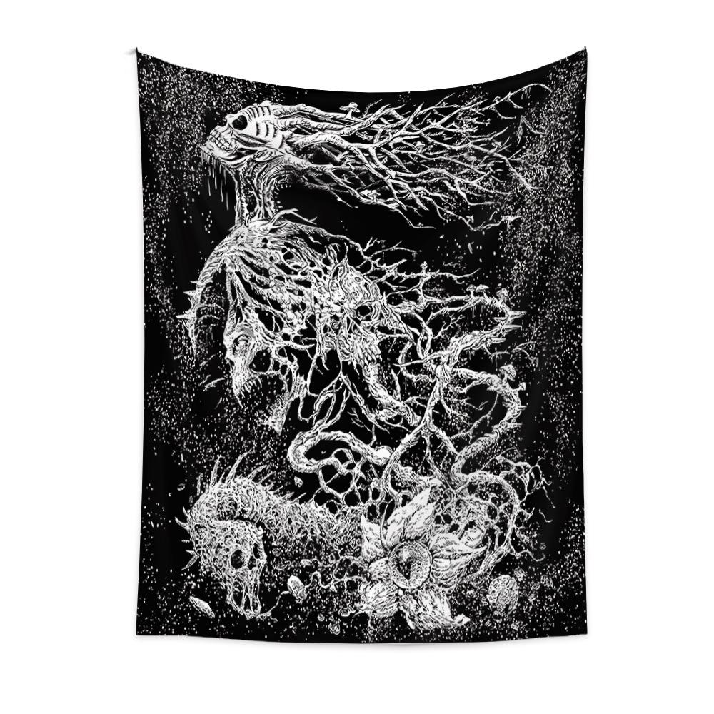 Cthulhu Style Twisted Roots Tapestry Dark Abstract Art Wall Hanging for Bedroom Gaming Room Gothic Decor